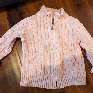Girls 4T L.L. Bean pink zippered sweater jacket